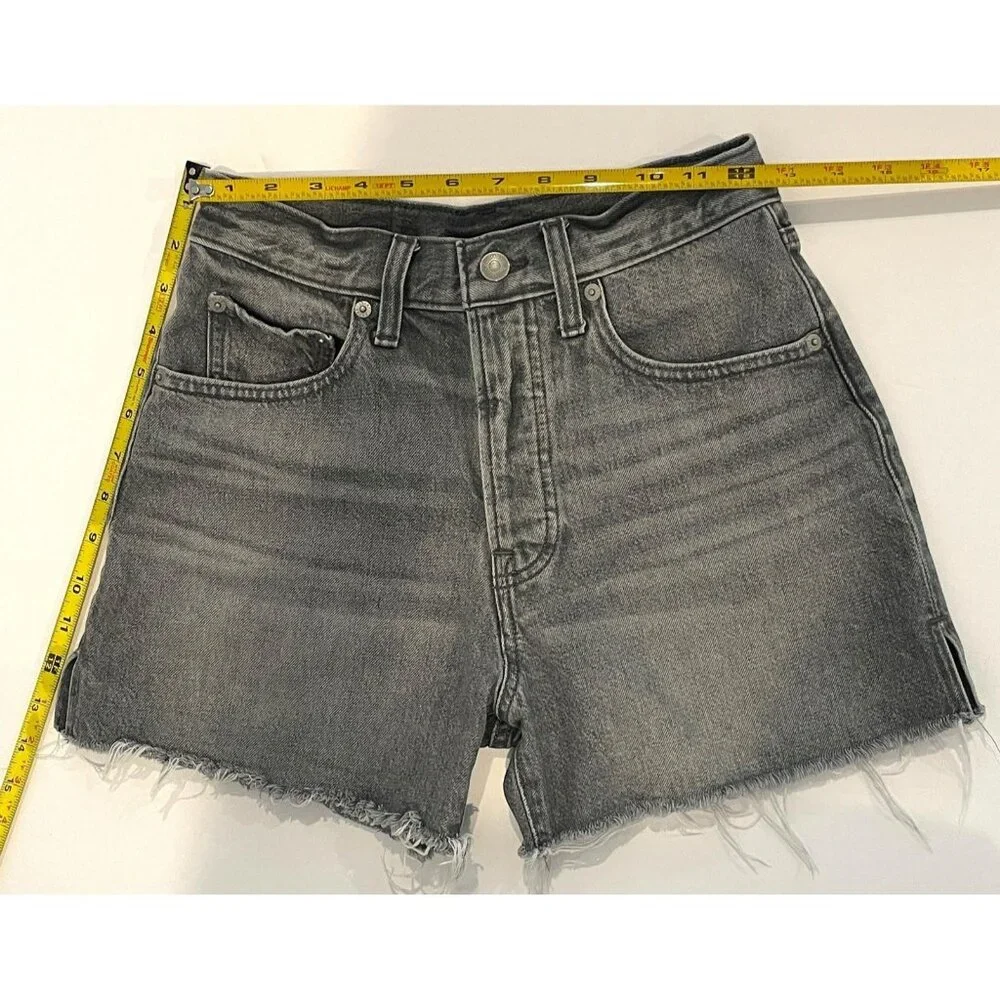 Lucky Brand Women’s Denim Jean Traveler Shorts Sz 0 Gray/Black Distress Frayed - Picture 8 of 14